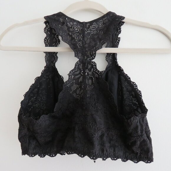 FELINA Lace Racerback‎ Wireless Bra Bralette Stretch Black - Size Medium - Picture 9 of 14
